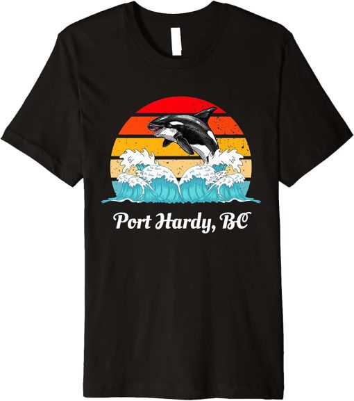 Vintage Port Hardy BC Distressed Orca Killer Whale Art Premium T-Shirt