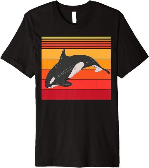 Cute Orca Retro Vintage 70s 80s Killer Whale Lover Fun Premium T-Shirt