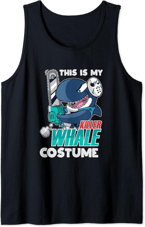 Chainsaw Killer Whale Costume Funny Orca Halloween Tank Top