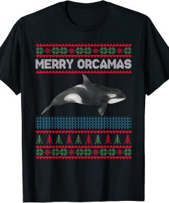 Merry Orcamas Sea Orca Whisperer Christmas Season T-Shirt